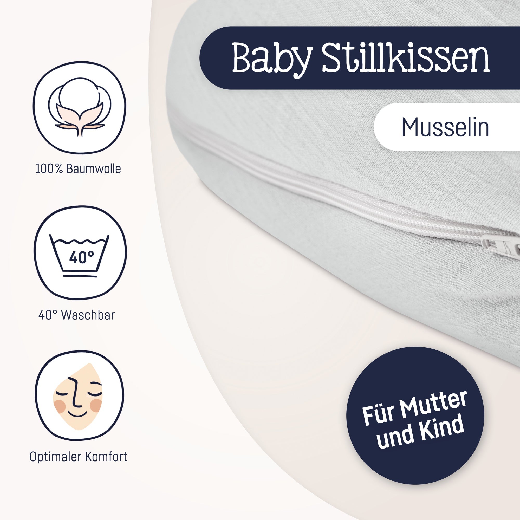 Julius Zöllner Stillkissen "grau" günstig online kaufen