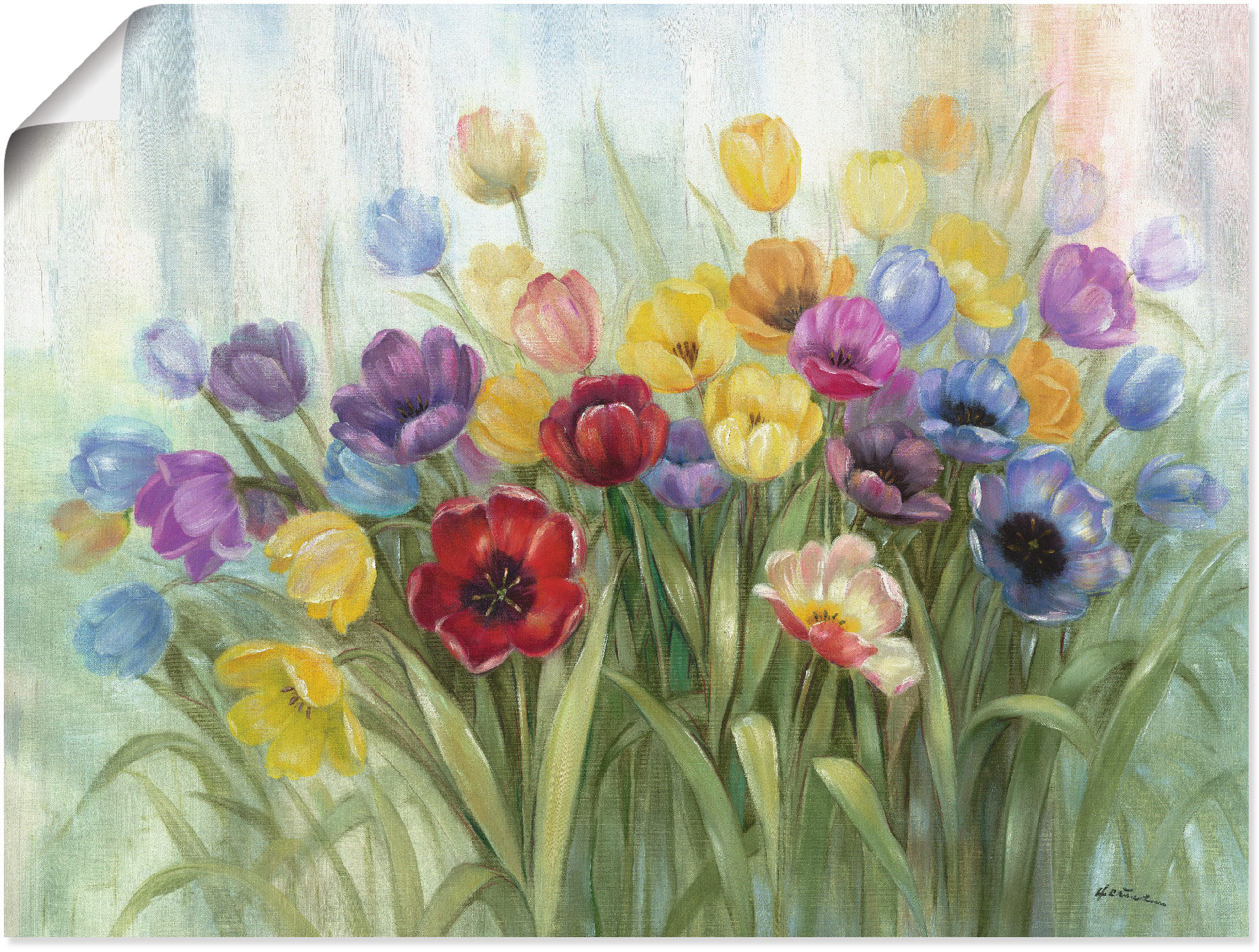 Artland Wandbild "Tulpenwiese I" Blumenwiese 1 Stk. tlg. als Leinwandbild, Poster in verschied. Größen