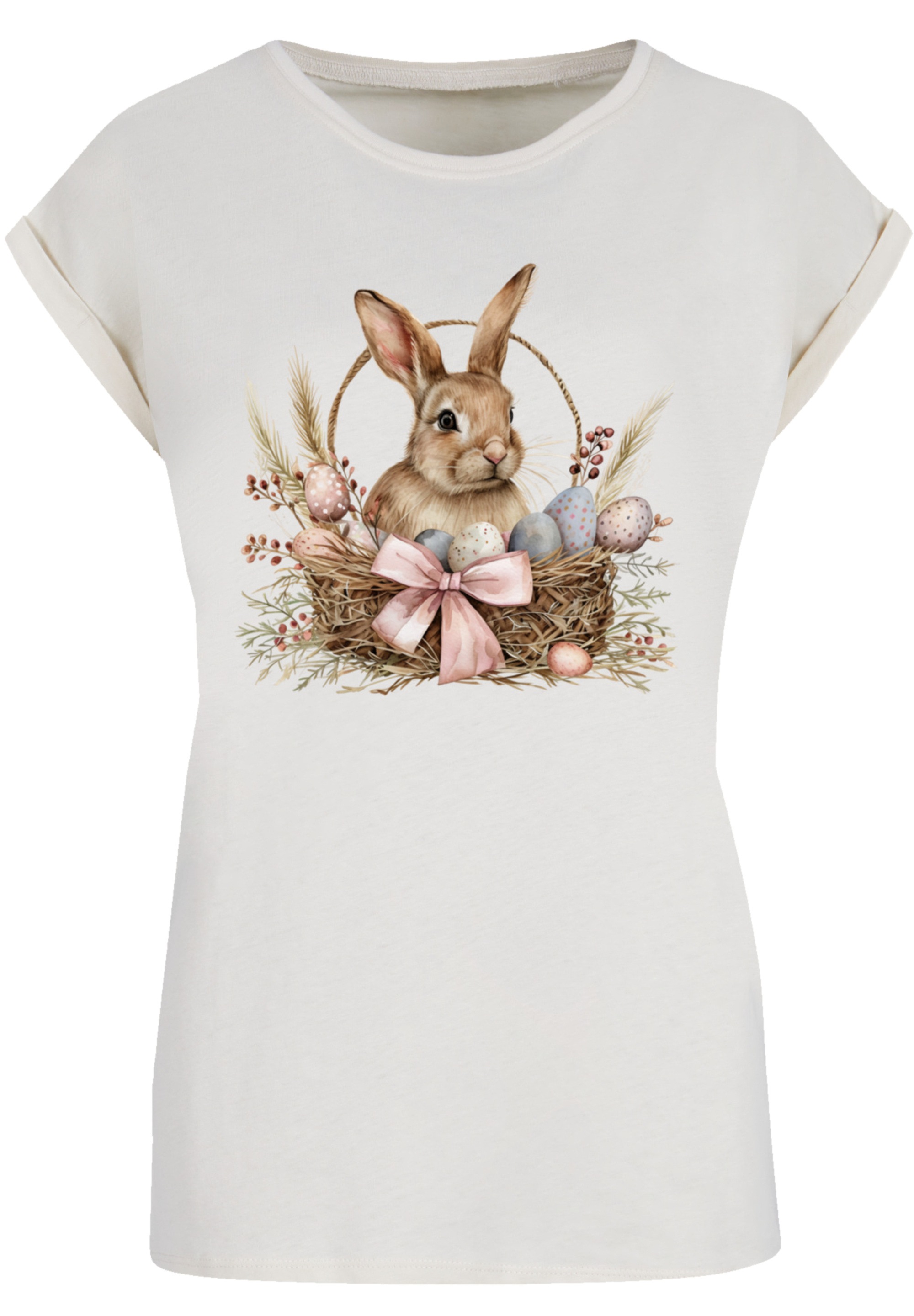 F4NT4STIC T-Shirt »Osterhasen Korb Dekor«, Premium Qualität