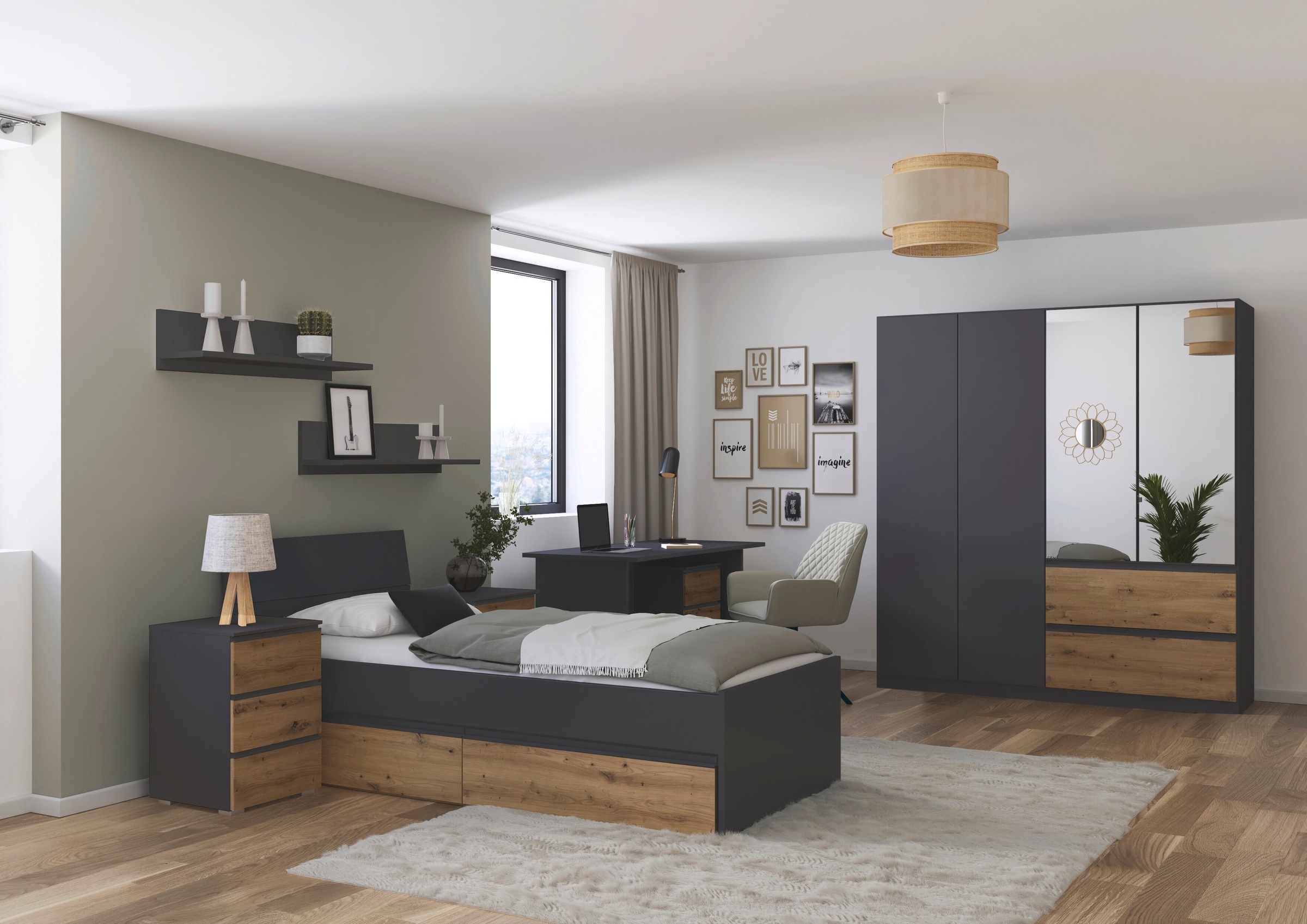 rauch Schreibtisch "Joel" Breite 140 cm, in schlichtem Design mit großer Ab günstig online kaufen