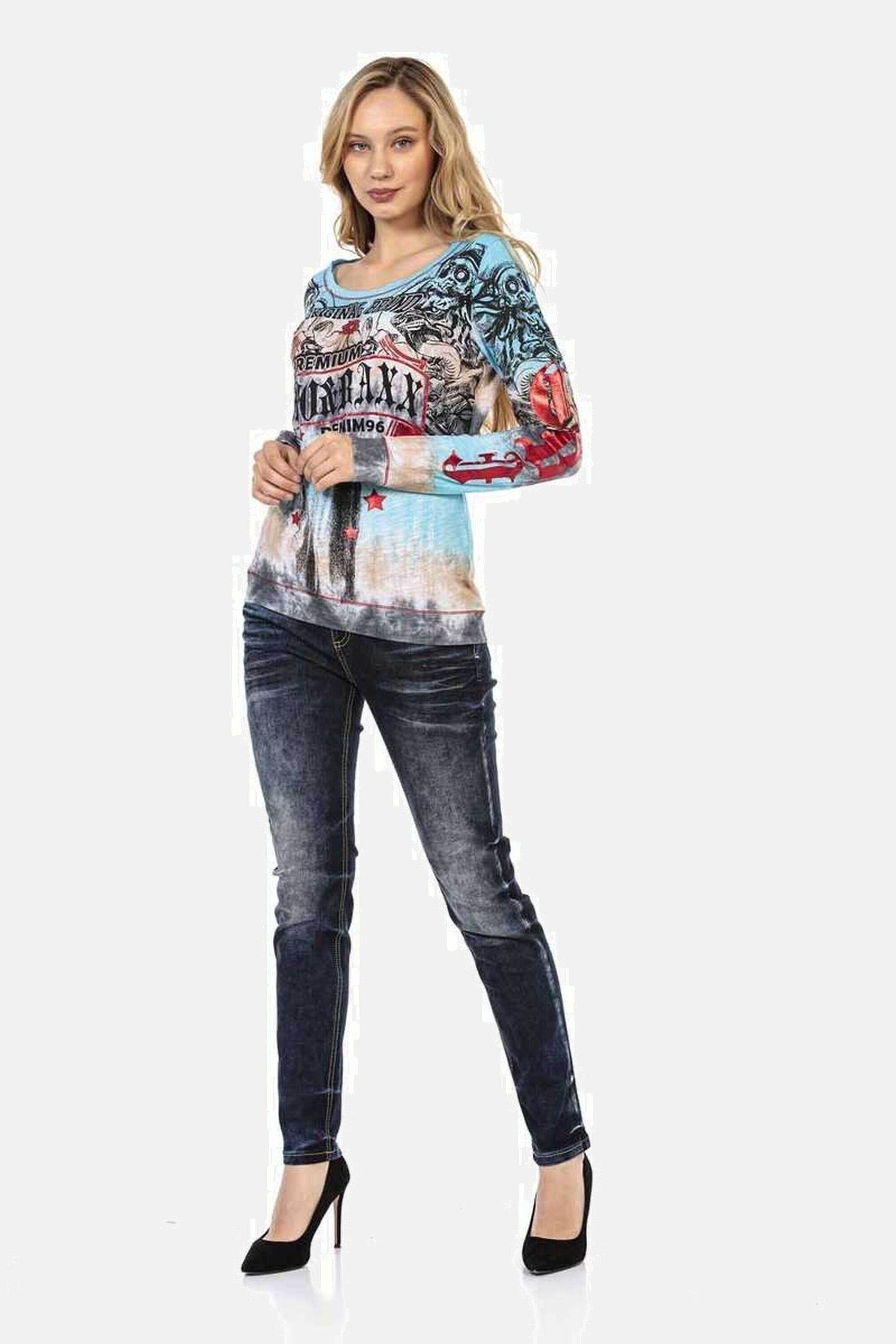 Cipo & Baxx Slim-fit-Jeans »Jeans«, Mit glänzenden Nieten, WD465