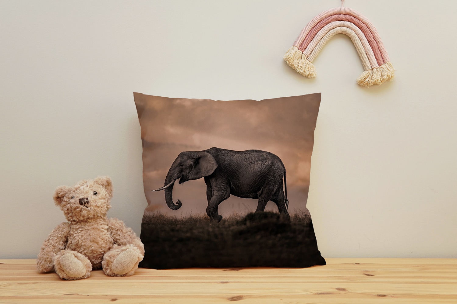 queence Dekokissen "Afrikanische Steppe" Kissenhülle mit HD Premium Druck, geruchsneutral, 40x40cm
