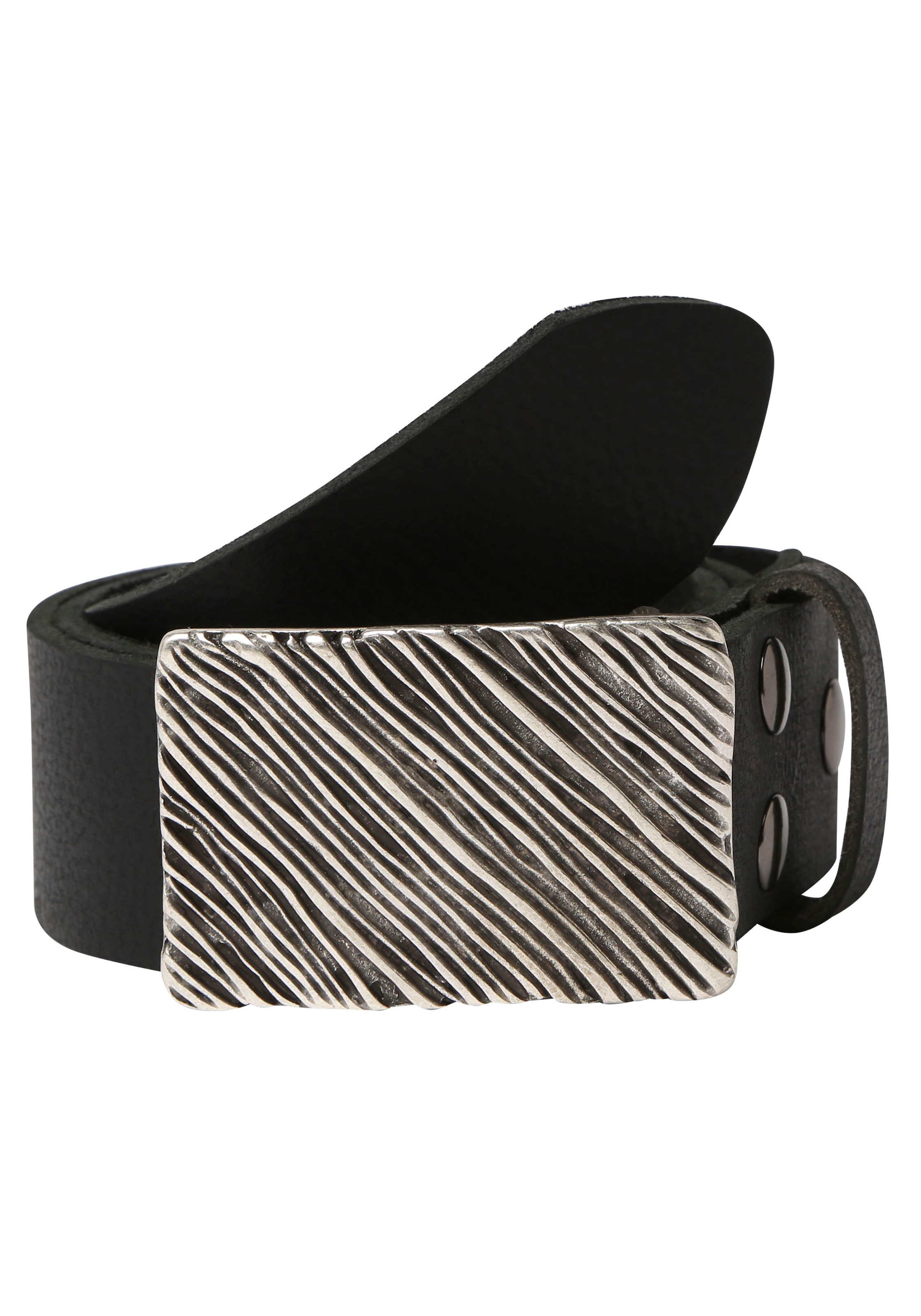 Rettungsring Gürtel Ledergürtel "Wasserbüffel Schwarz", mit austauschbarer günstig online kaufen