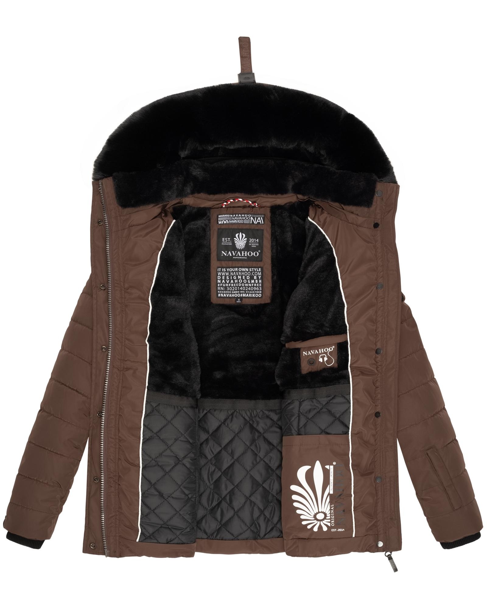 Navahoo Steppjacke »Milianaa«, mit Kapuze, Edle Winterjacke mit weicher Kunstfell-Kapuze