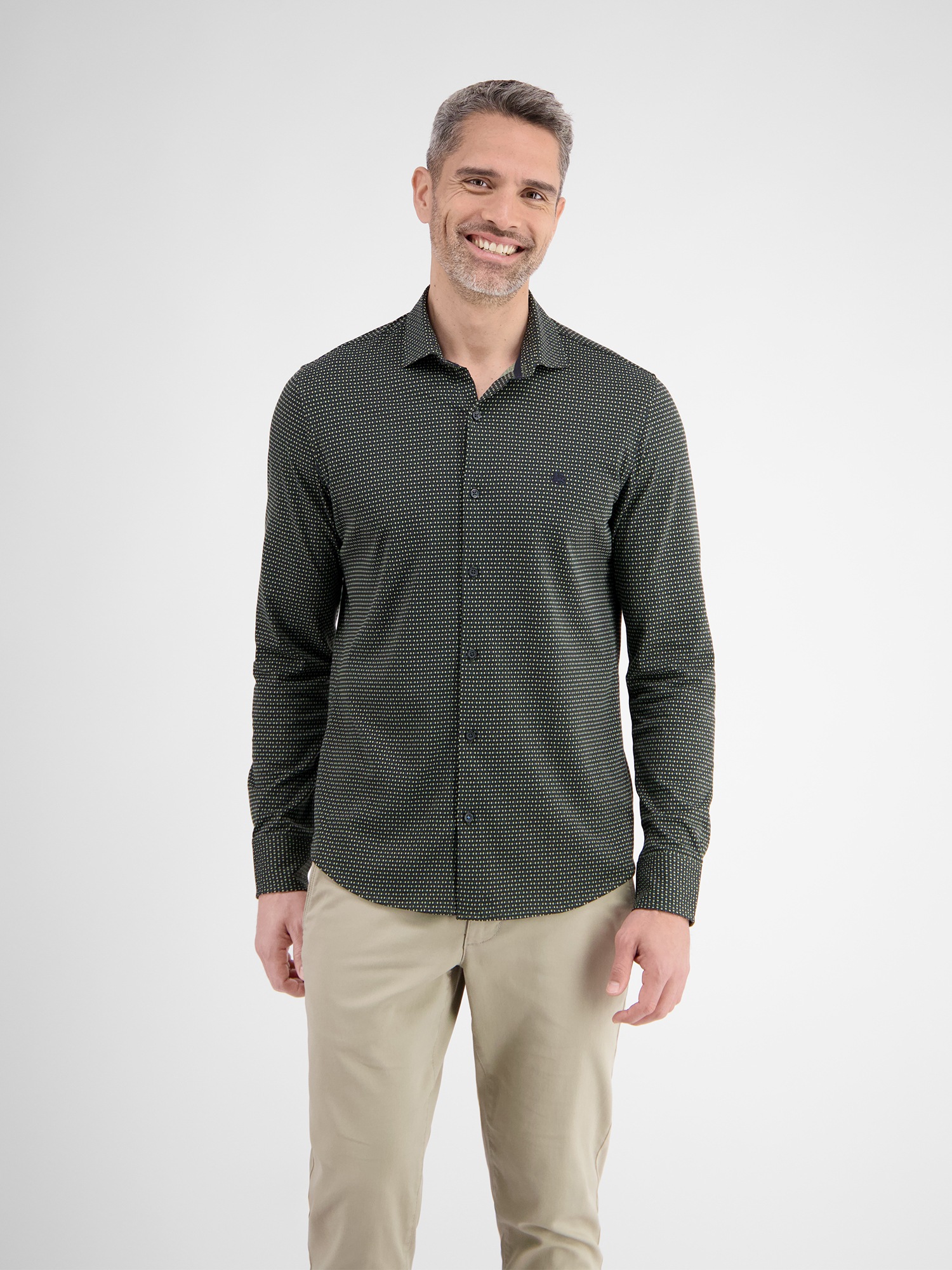 Thumbnail - LERROS Langarmhemd "Herren Jerseyhemd mit Haifischkragen"