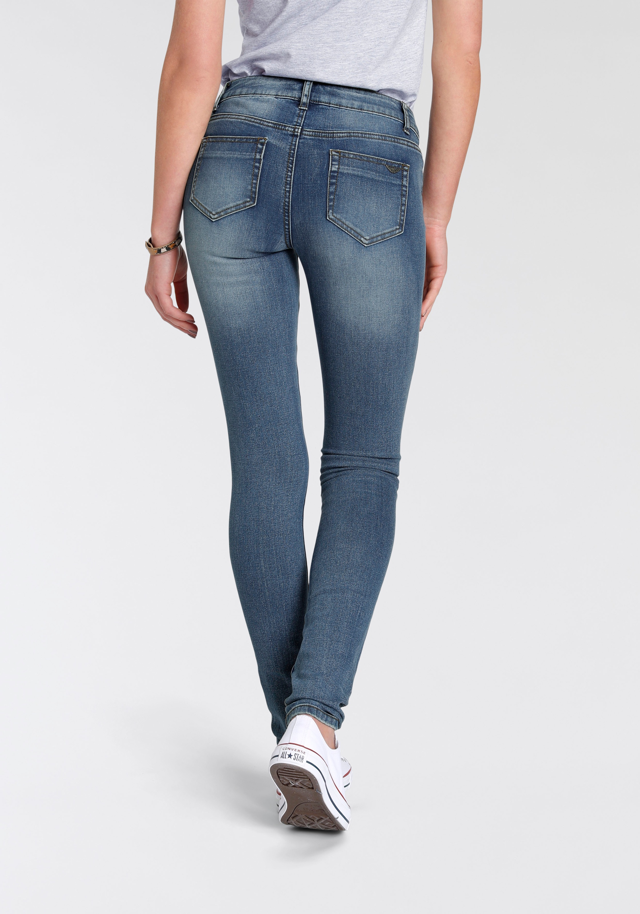 Arizona Skinny-fit-Jeans "mit Keileinsätzen", extra-enger Beinschnitt, nied günstig online kaufen