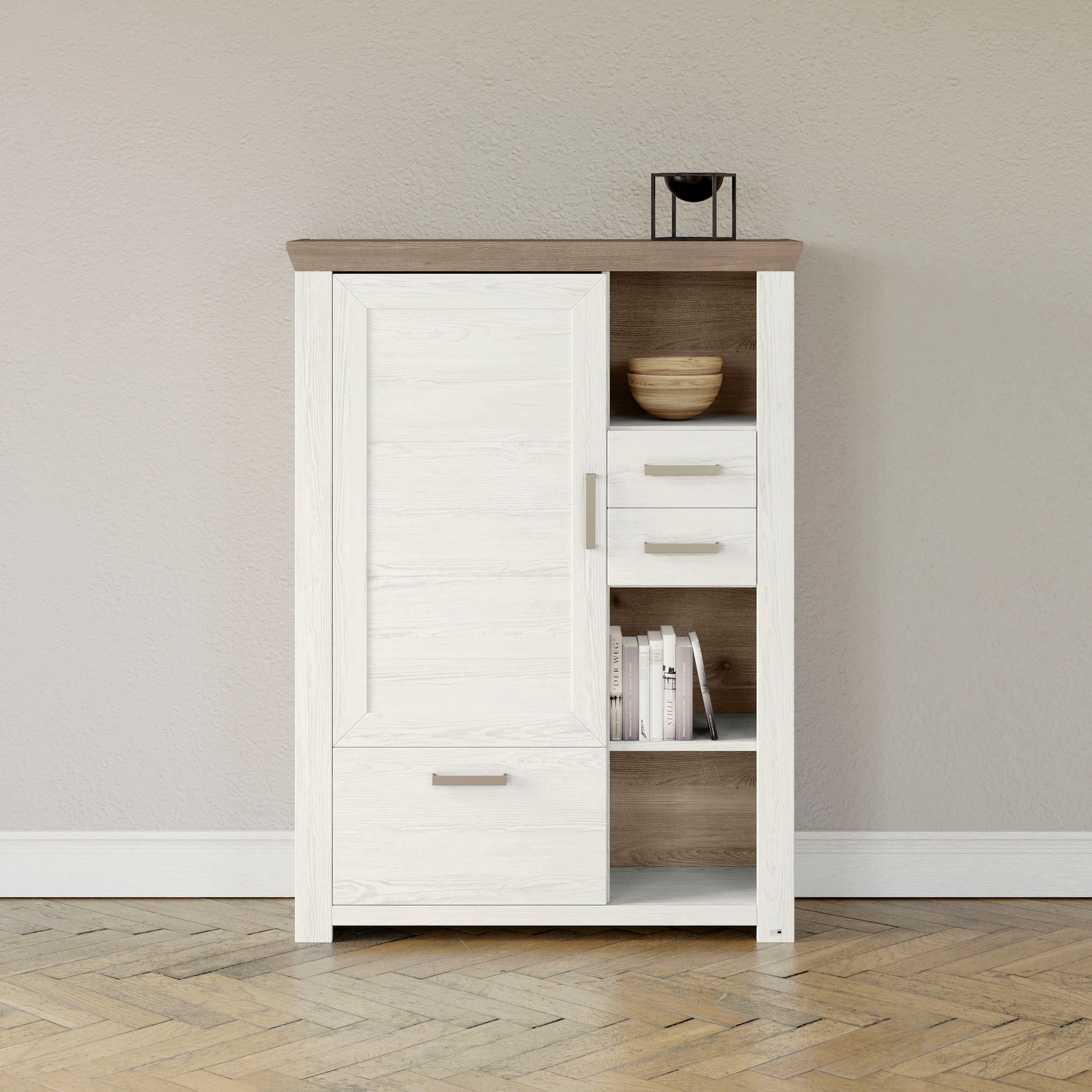 Highboard »York«, Typ 25 und 26, in 3 Farbvarianten, Beleuchtung optional, Breite 105 cm