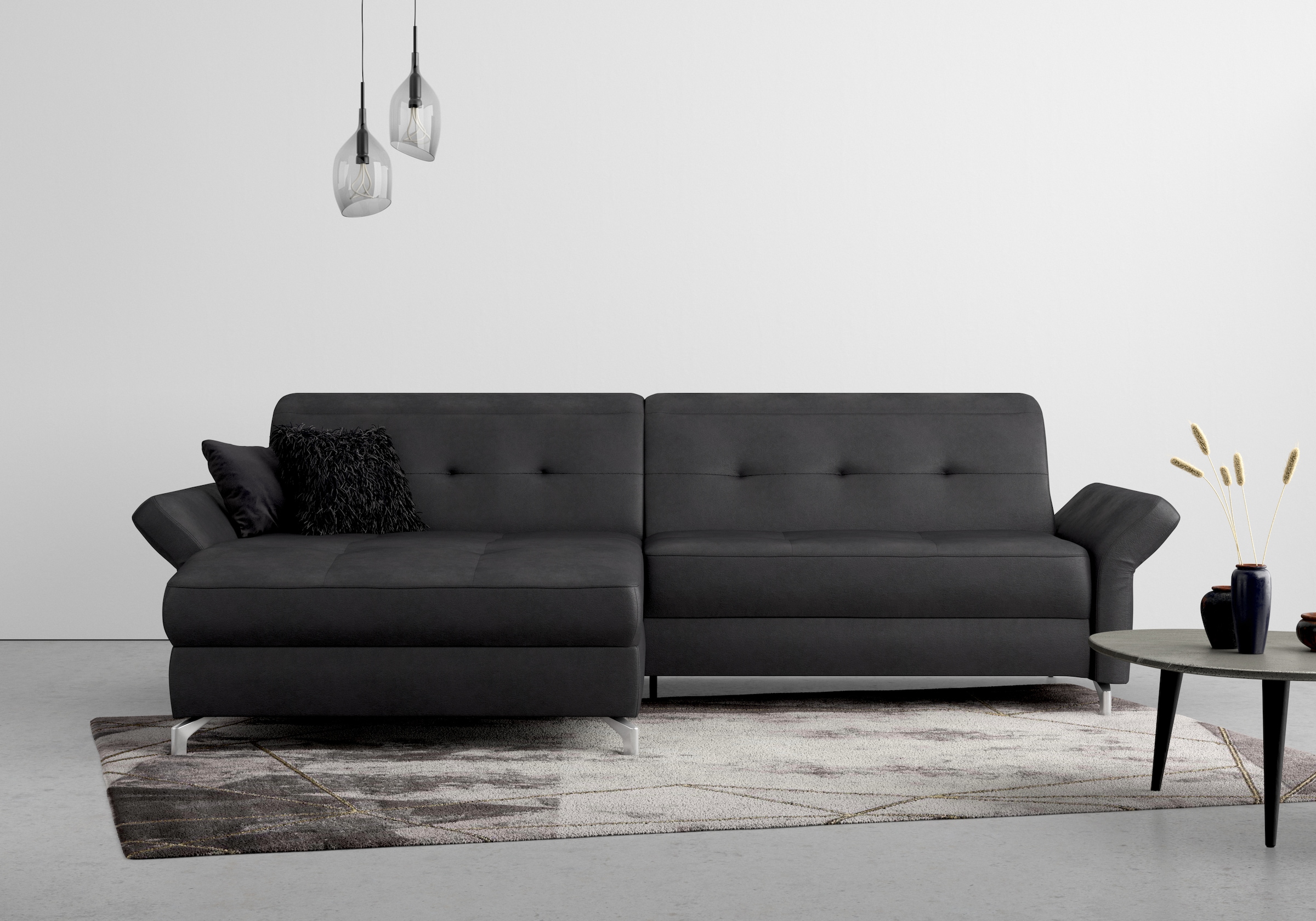 Home affaire Ecksofa "Maredo L-Form" Federkern, wahlweise auch mit Kopfteil günstig online kaufen