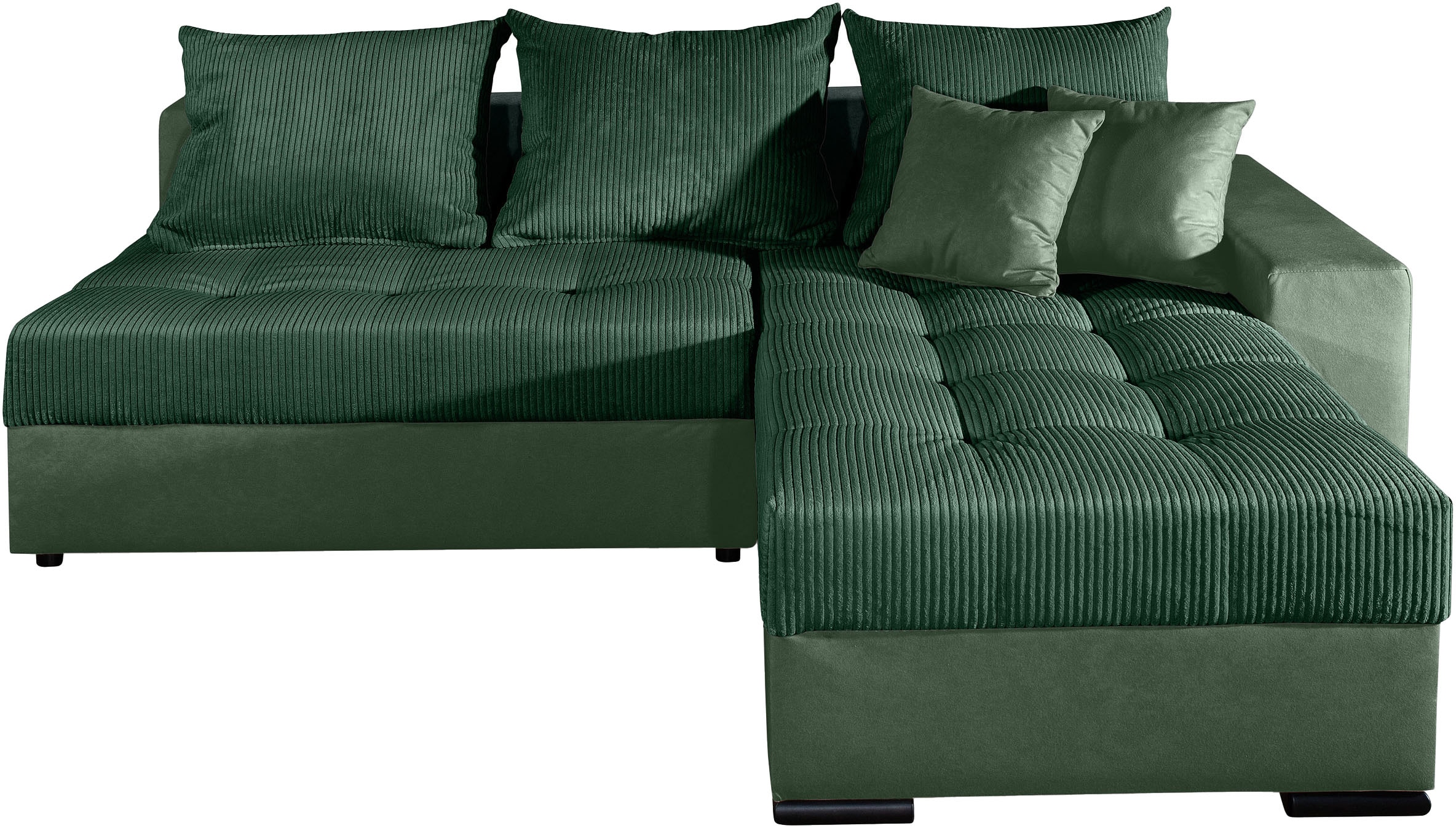 COLLECTION AB Ecksofa »Josy L-Form, B: 214 cm in Cord, Cord-Mix« Bettfunktion, Bettkasten & 2 Zierkissen, Federkern