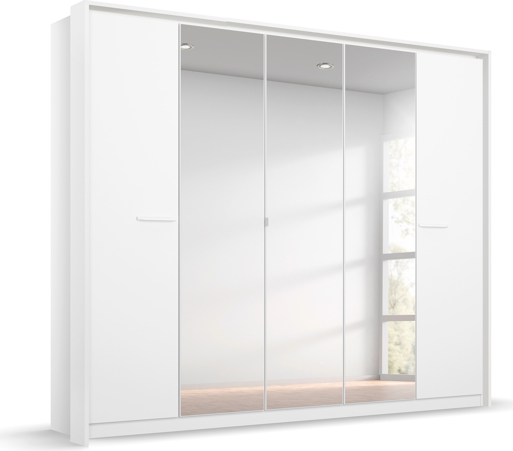 OTTO home Kleiderschrank "Mehrzweckschrank Aktenschrank Möbel Mietswohnung Schlafzimmer OTELI" erhältlich in Breiten 230/275 cm inkl. Innenschubladen und extra Böden, inkl. Passepartout optional mit Beleuchtung MADE IN GERMANY