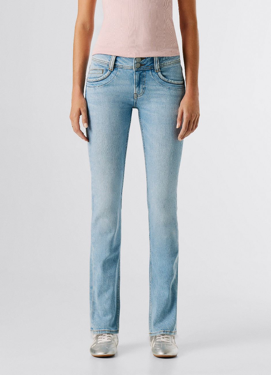 Pepe Jeans Straight-Jeans "SLIM JEANS MW GEN" mit doppeltem Knopfverschluss