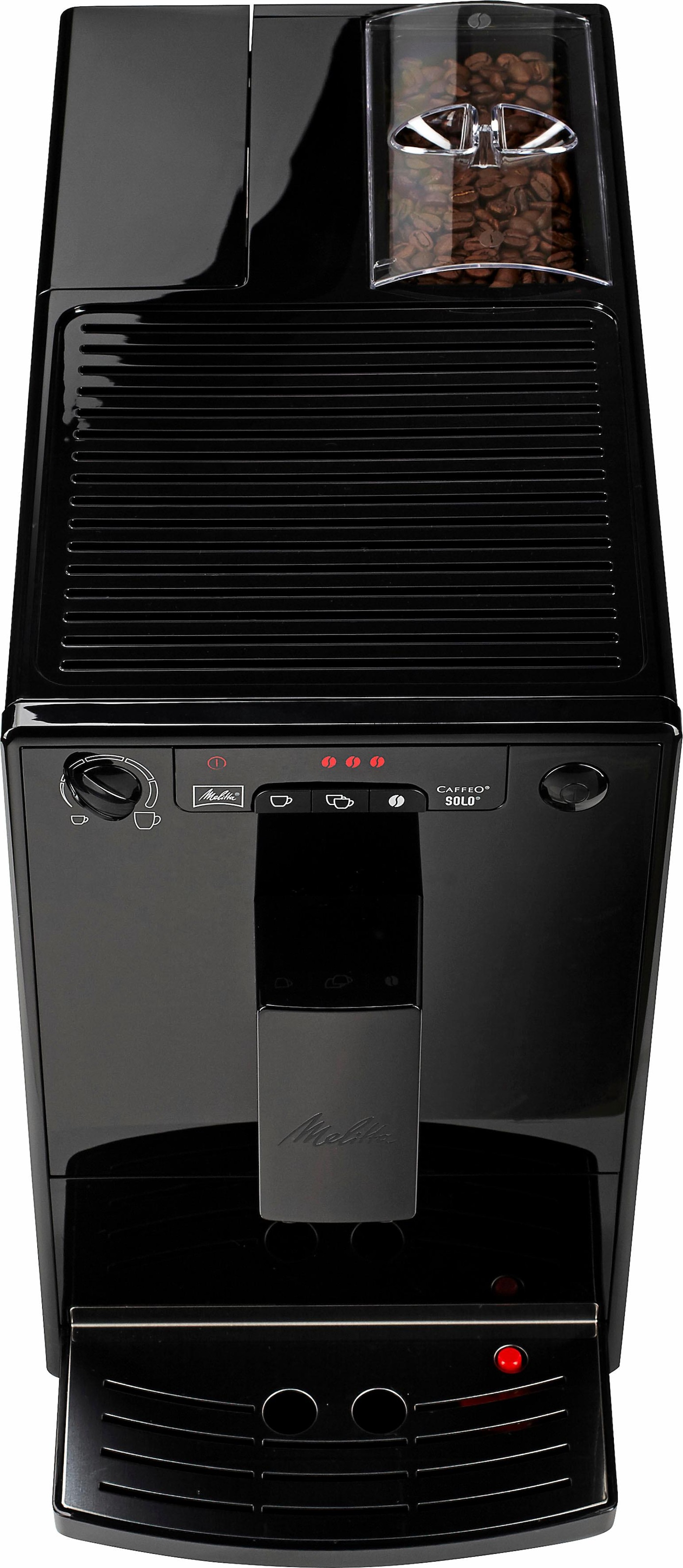 Melitta Kaffeevollautomat »Solo® E950-201, schwarz«, Perfekt für Café crème & Espresso, nur 20cm breit