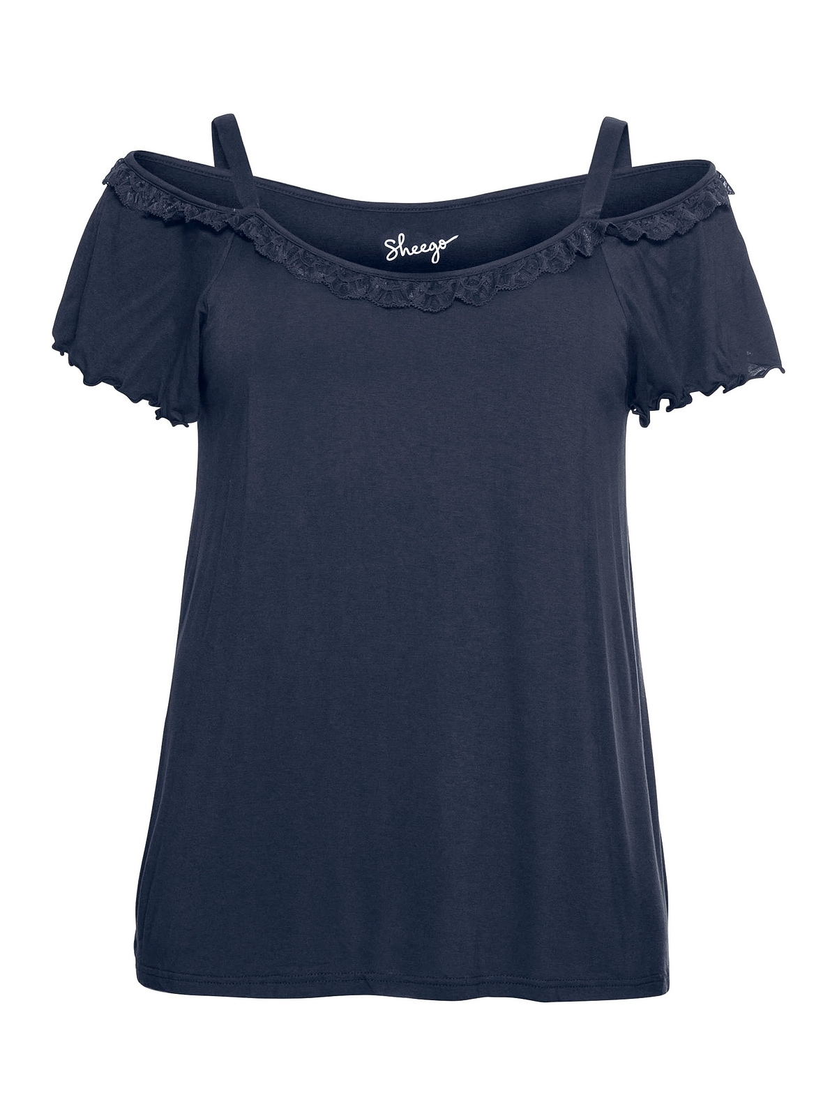Sheego T-Shirt »Große Größen«, im Carmen-Stil mit Flügelärmeln für  bestellen | BAUR | T-Shirts