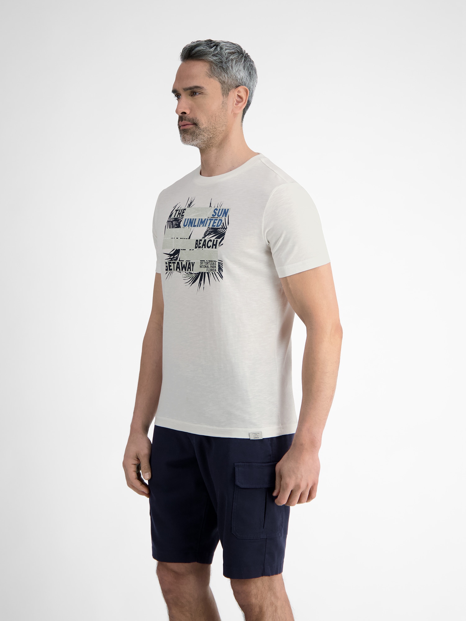 LERROS T-Shirt »Herren T-Shirt mit sommerlichem Brustprint«