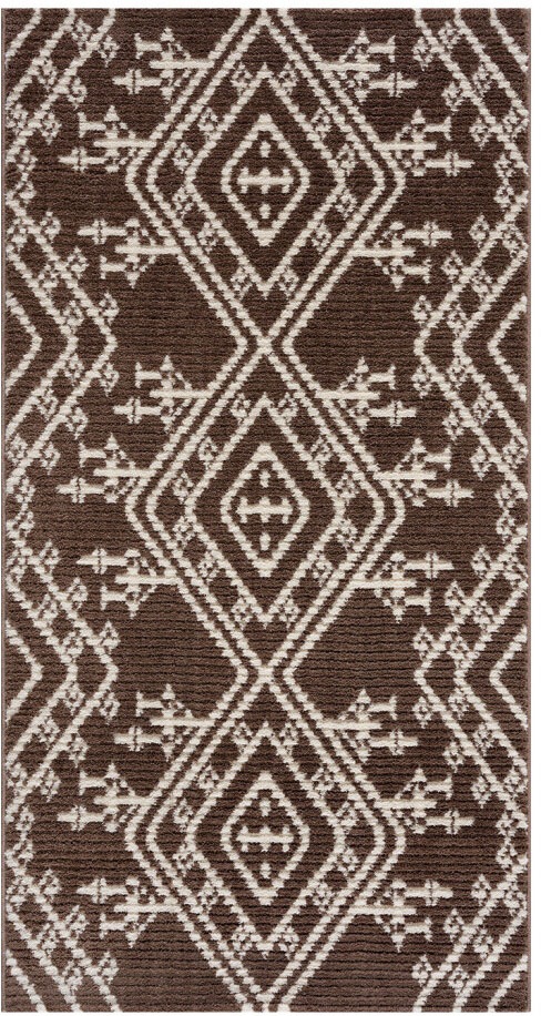 Teppich CARPET CITY "April 2291", braun, B:80cm H:10mm L:300cm, Polyester, Teppiche, Teppich, Läufer, weich durch Microfaser, Boho Ethno Look, Wohnzimmer 2