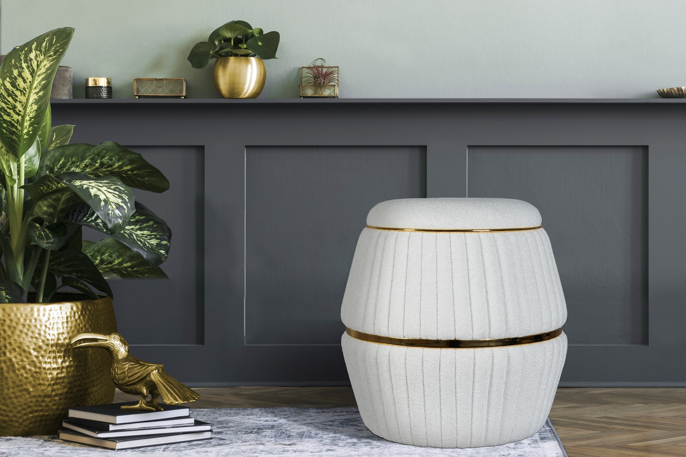 Kayoom "Hocker Doric, trendiger Look, ästhetische Farbgebung, schöne Steppu günstig online kaufen