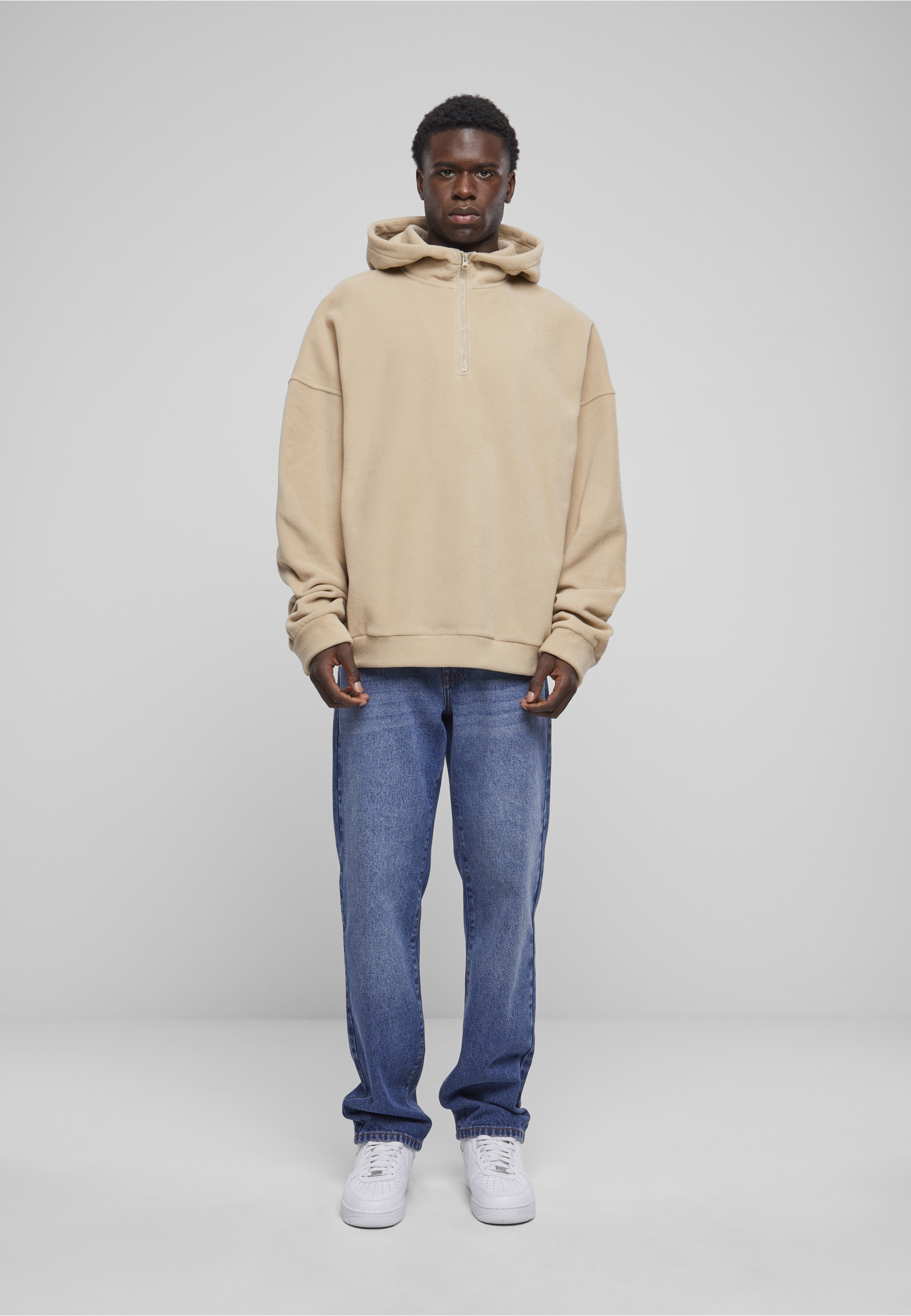 URBAN CLASSICS Troyer »Urban Classics Herren Oversized Polar Fleece Half Zip Hoody« 1 Stk.