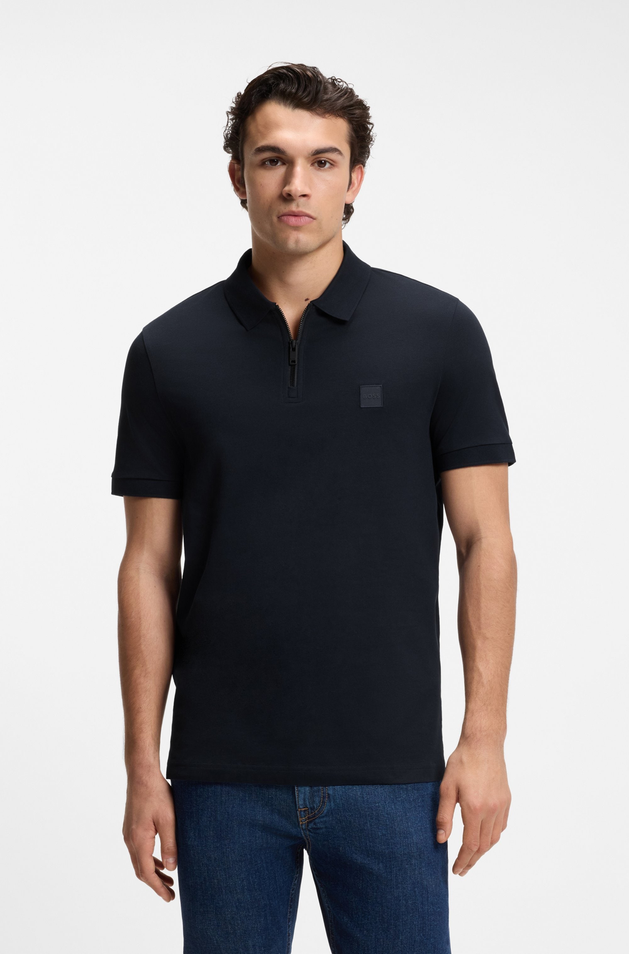 BOSS ORANGE Poloshirt "Passerzip Regular Fit Zipper" Zip Classic Stretch Pique Polo, pflegeleicht