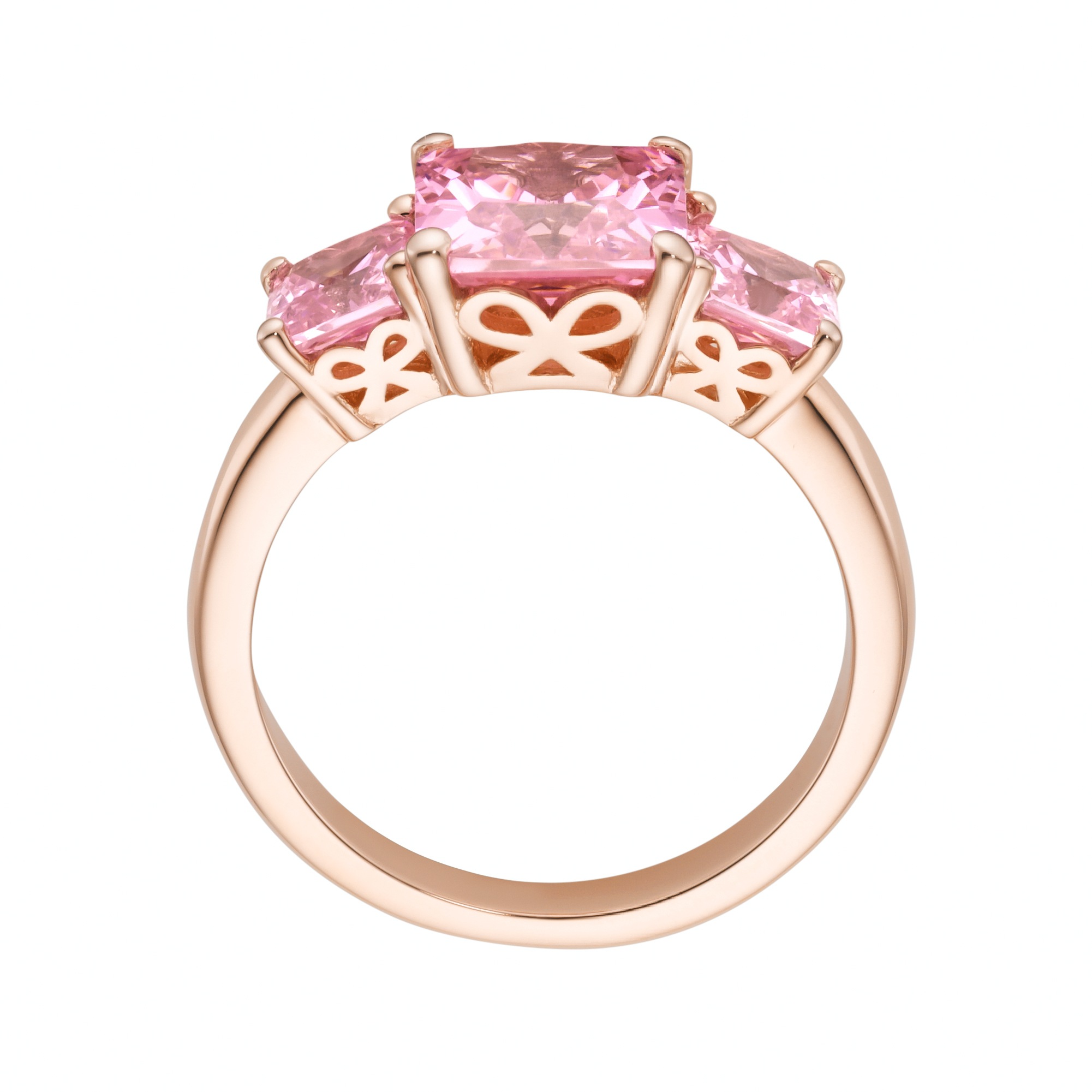 GIORGIO MARTELLO MILANO Silberring »mit rosa Zirkonia Steinen, rosé vergoldet, Silber 925«