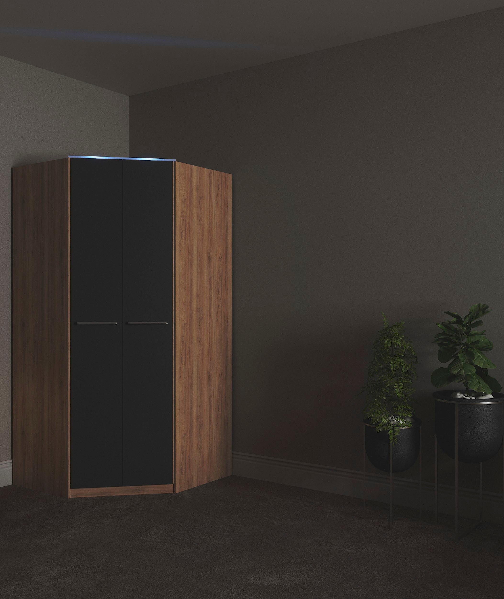 priess "Barcelona Kleiderschrank Ecklösung Raumwunder" in 2 Tiefen Schrank Eckschrank Garderobe