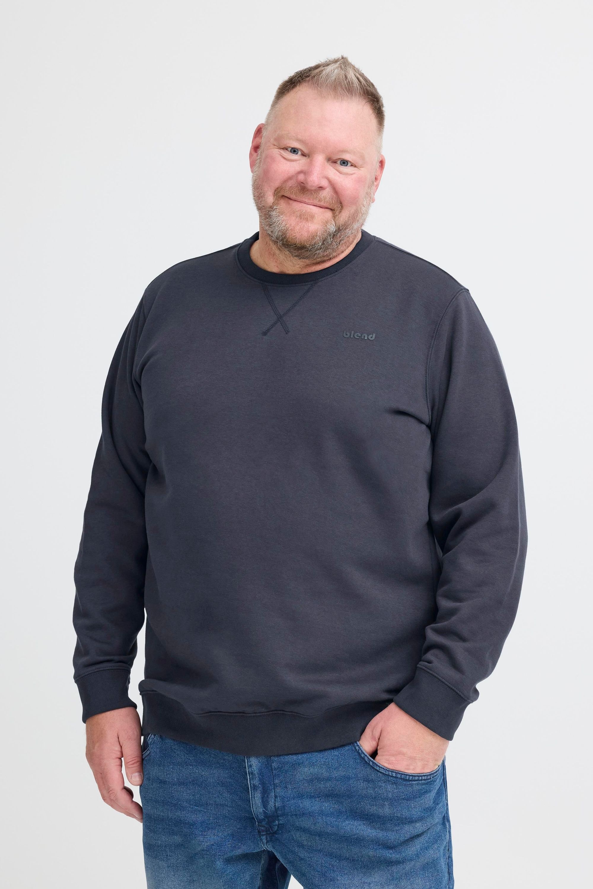 Blend Rundhalspullover "BHDOWNTON" Klassischer Sweatpullover mit Rundhalsau günstig online kaufen