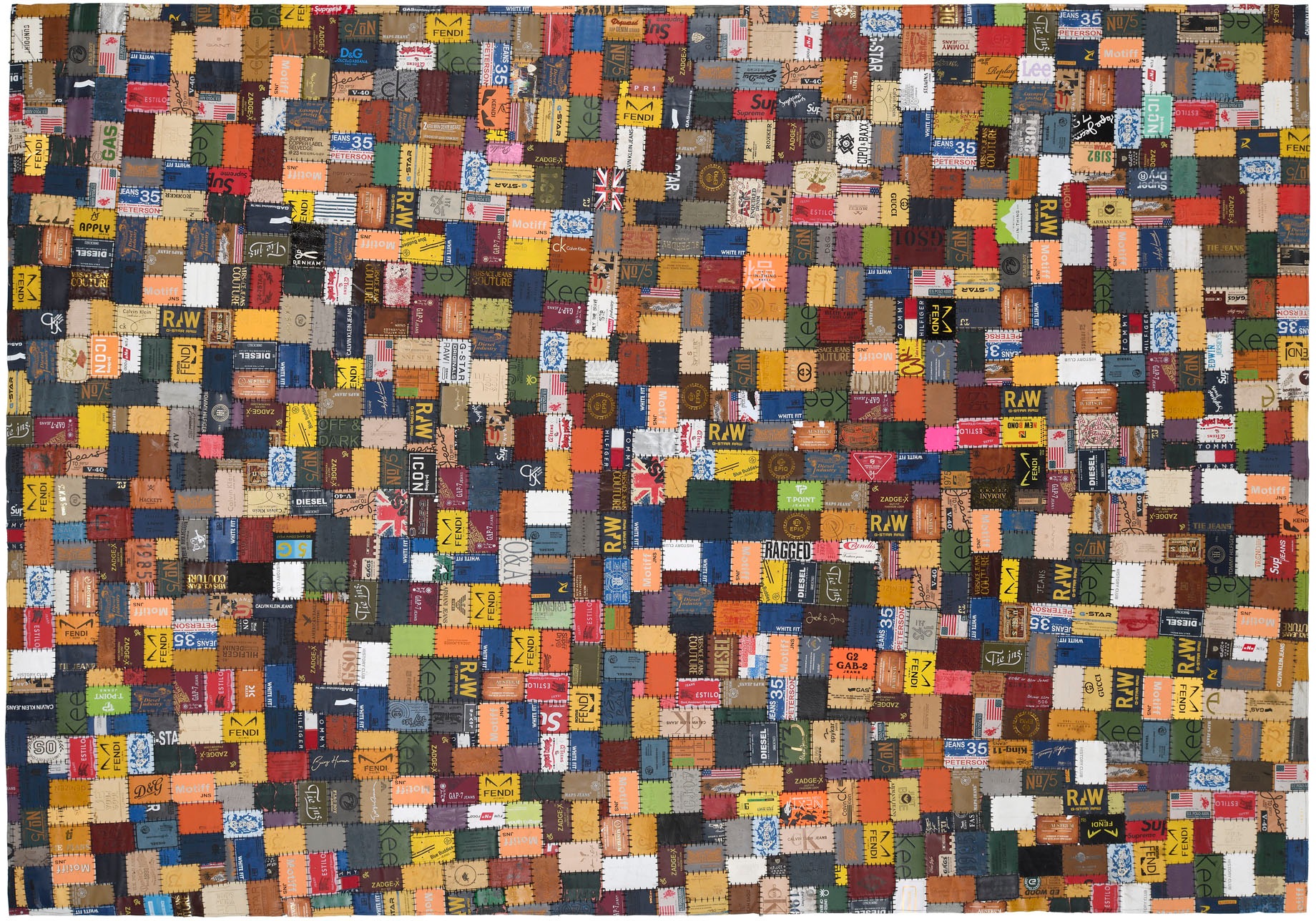 OCI Die Teppichmarke Labelstar Leather Rug Multicolor 90x160cm 2